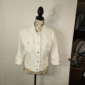 LOFT Women's White Denim Jacket